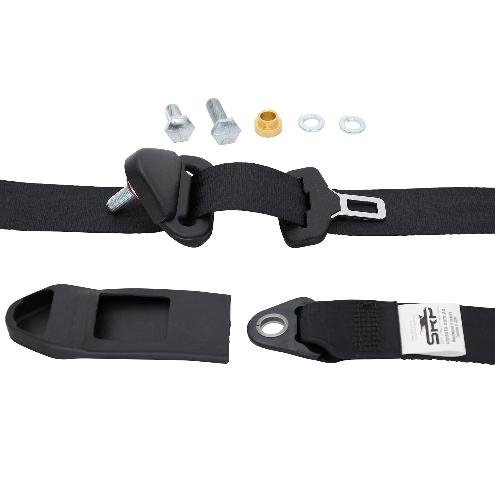 Left Front Seat Belt for Holden VR–VS Commodore in black.