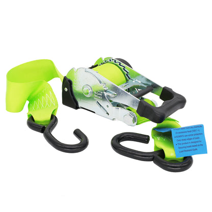 Pair of Retractable Ratchet Straps 50mm Wide 3m Long - RW16
