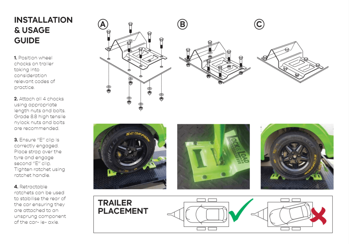 Wheel Chock Kit with 1.8m Straps- RW05 - Lock & Load Transport