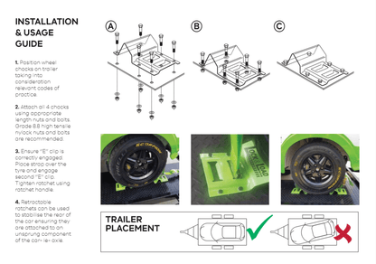 Wheel Chock Kit with 1.8m Straps- RW05 - Lock & Load Transport