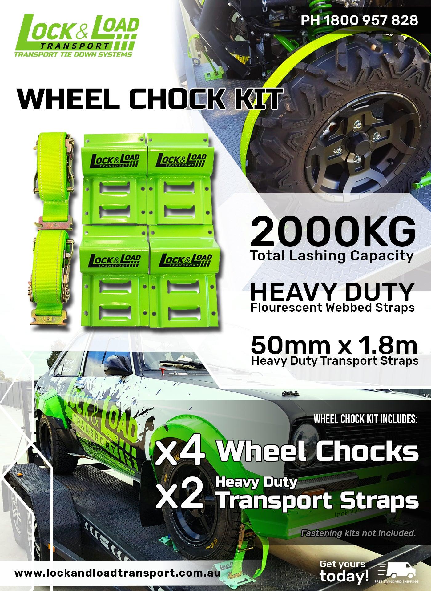 Wheel Chock Kit with 1.8m Straps- RW05 - Lock & Load Transport